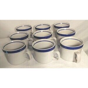 MSI Blue Monterrey Coffee Cup  Blue Ring Japan Set of 9